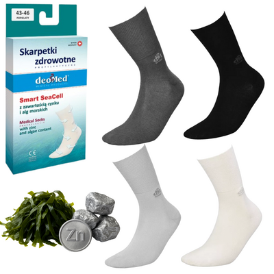 Hypoalergiczne skarpetki medyczne - antybakteryjne i przeciwgrzybiczne (Smart SeaCell)