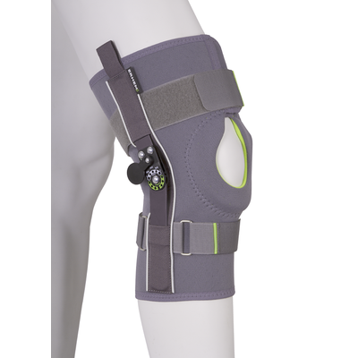 Krótka orteza - stabilizator kolana z ZEGAREM - regulacja kąta zgięcia (ERH-35/K-PO-1r)