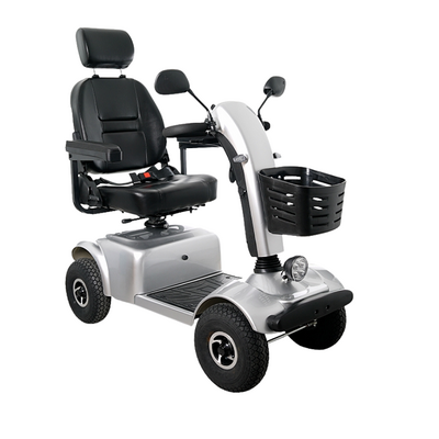 Wózek inwalidzki o napędzie elektrycznym - skuter - hamulce elektromagnetyczne, komplet lusterek wstecznych - Rider II (W4025)