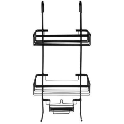 Półka łazienkowa pod prysznic - czarna - zawieszana półka prysznicowa - nowoczesny wygląd, łatwy montaż (16723)