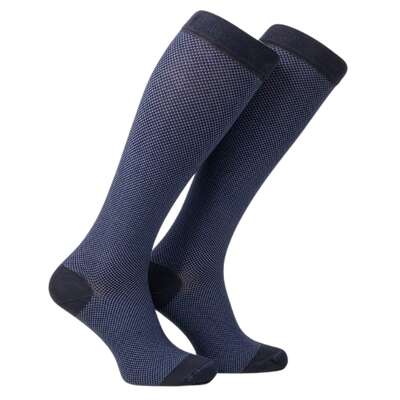 Męskie podkolanówki uciskowe na zmęczone nogi - długie skarpety kompresyjne redukujące obrzęk i wspomagające krążenie - przyjemny w dotyku materiał, ciekawa kolorystyka (Veera Color)