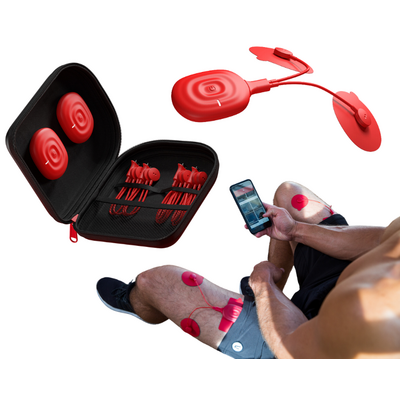 Podwójny inteligentny elektrostymulator mięśni i nerwów sterowany za pomocą aplikacji - łagodzenie bólu, wzmocnienie mięśni, szybsza regeneracja - lekki i kompaktowy (PowerDot 2.0 Duo)