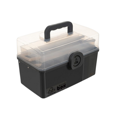 Organizer na leki - dwupoziomowe, rozkładane półki, bezpieczne zamknięcie - Ruhhy (24499)