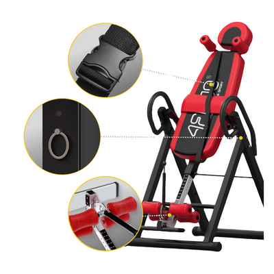 Ławka inwersyjna z regulacją kąta nachylenia - ławka grawitacyjna - prosty mechanizm składania, antypoślizgowe nóżki (4Fizjo Inversion Table)