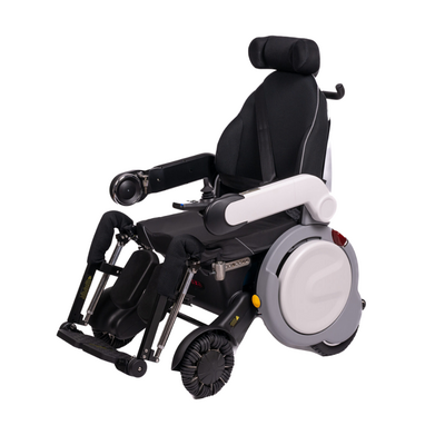 Wózek inwalidzki elektryczny - wygodne siedzisko i oparcie, wydajna bateria litowa (AT52329)