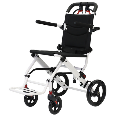 Wózek transportowy z hamulcami postojowymi dla opiekuna - ultralekka, aluminiowa rama, odchylane podłokietniki (AT52316)