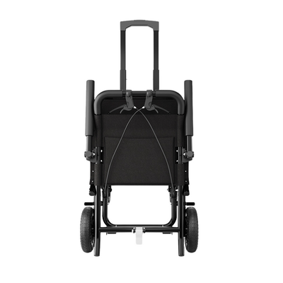 Wózek z funkcją transportową i uchwytem do przewożenie - wygodne siedzisko z oparciem, uchylne podłokietniki (Mobil-TIM Plus)