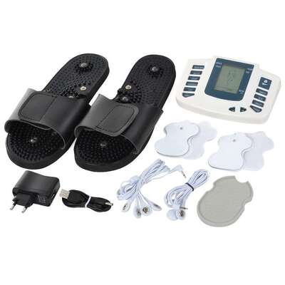 Elektrostymulator do rozluźnienia mięśni, łagodzenie bólu i modelowania sylwetki - elektrody + klapki do masażu (15833)
