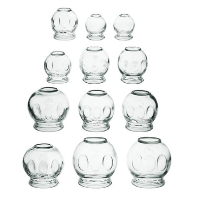 Zestaw baniek szklanych - tradycyjne bańki ogniowe - 4Fizjo (Glass Cupping Set-12)