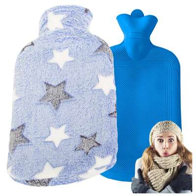 Termofor do terapii ciepłem w miękkim pokrowcu - poręczny ogrzewacz gumowy do termoterapii (27338)