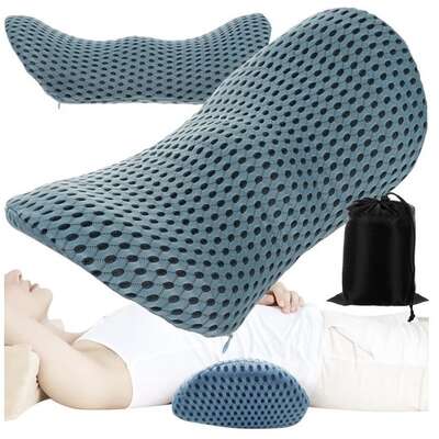 Poduszka lędźwiowa z pianki memory o ergonomicznym kształcie - dobre wsparcie dolnego odcinka kręgosłupa, zwiększenie komfortu podczas siedzenia (24246)