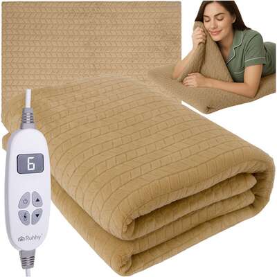 Koc elektryczny grzewczy - mata - miękkość i relaks, 180x130cm, 10 trybów + pilot (26224)