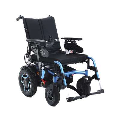 Wózek elektryczny z odchylanym oparciem pleców i regulacją kąta nachylenia i szerokości siedziska (Star Blu)