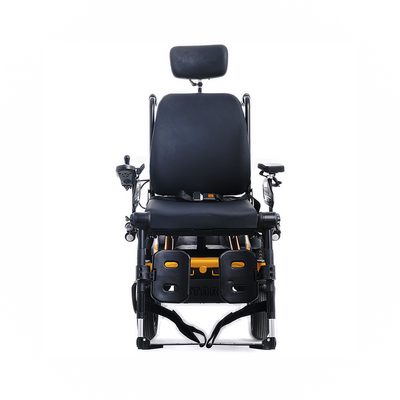 Wózek elektryczny ze stabilizacją głowy i tułowia - możliwość regulaji kątowej oparcia i podnóżków (STAR ORANGE)