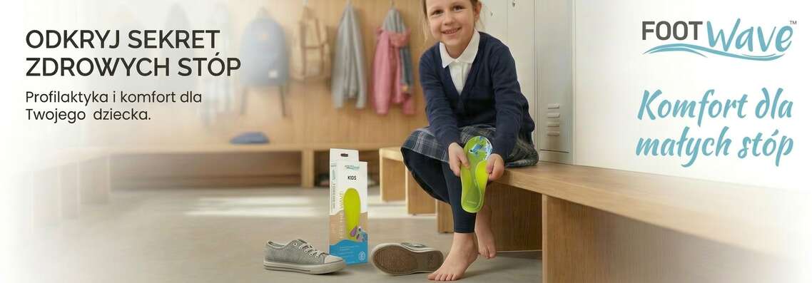 Wkładki ortopedyczne dla dzieci – komfort, profilaktyka i wsparcie dla zdrowych stóp Twojego dziecka. Sprawdź FootWave Kids.
