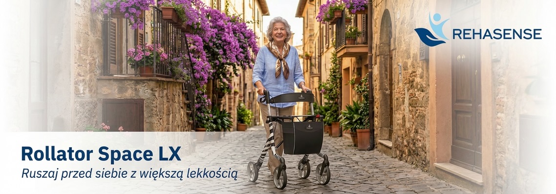 Rollator Space LX Rehasense – lekka podpórka czterokołowa dla seniorów