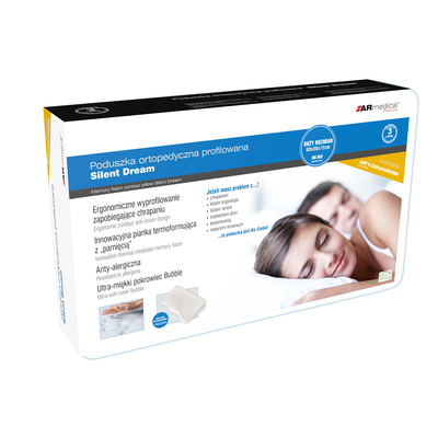 Bardzo Duża poduszka ORTOPEDYCZNA z systemem zapobiegającym chrapaniu (silent dream MFP-6035)
