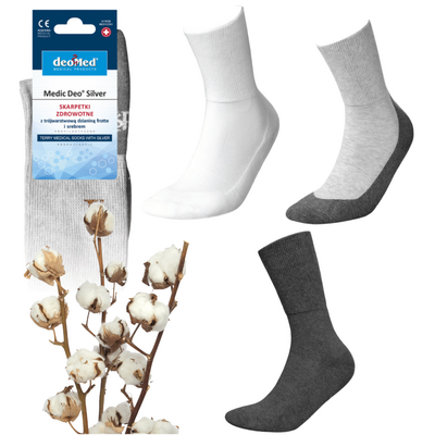 ZDROWOTNE Skarpetki Medyczne DeoMed frotowe - BEZUCISKOWE (medic cotton)
