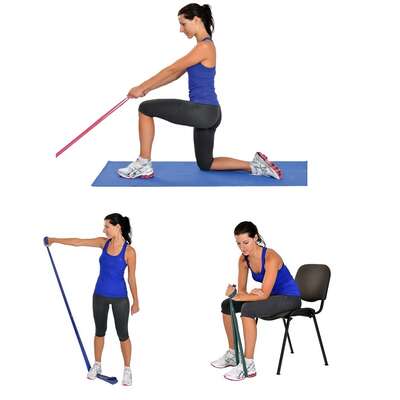 ZESTAW Taśm lateksowych do ćwiczeń oporowych 2,5m X 3 sztuki (resistance band)