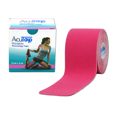 AcuTop PREMIUM kinesiology tape - KINESIO różowy + PUDEŁKO wielorazowe + INSTRUKCJA (atp pink)