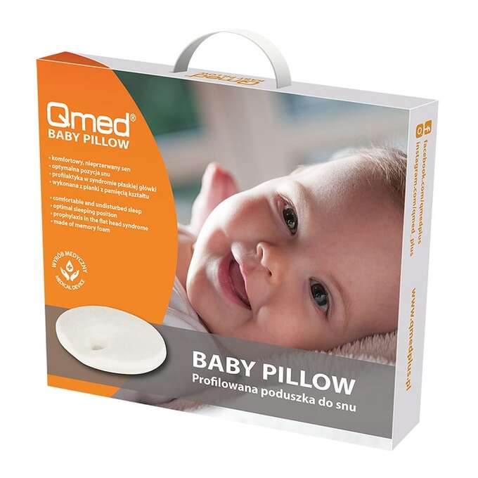 CERTYFIKOWANA poduszka dla niemowląt - profilowana - ergonomiczna Qmed (baby pillow)