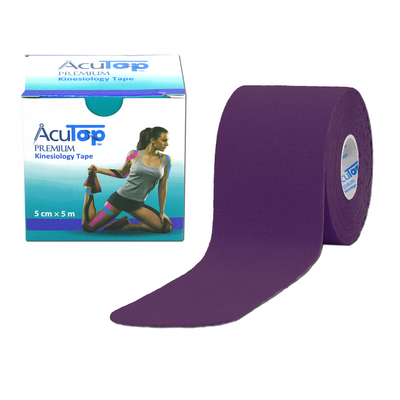 AcuTop PREMIUM kinesiology tape - KINESIO fioletowy + PUDEŁKO wielorazowe + INSTRUKCJA (atp purple)