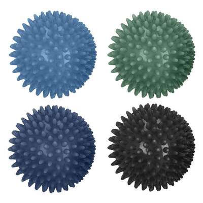 Zestaw 4 piłeczek o RÓŻNEJ TWARDOŚCI z kolcami do masażu i terapii (GRESPI II)