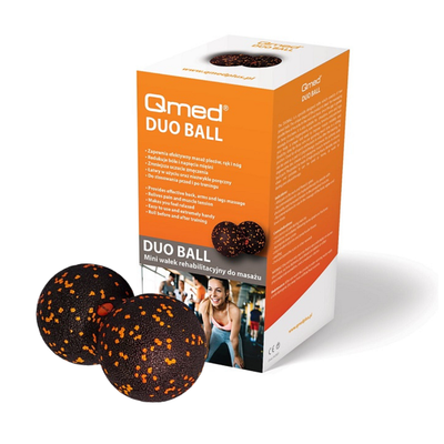 Atestowana podwójna piłka rehabilitacyjna DUO-ROLL do masażu i terapii mięśniowo-powięziowej (QS Duo-Ball)