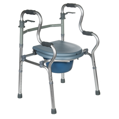 Wielozadaniowe krzesło LUCA z funkcją toalety, balkonika i ławeczki + kółka - bezpieczne i wygodne wsparcie dla osób starszych i po urazie (RF-803)