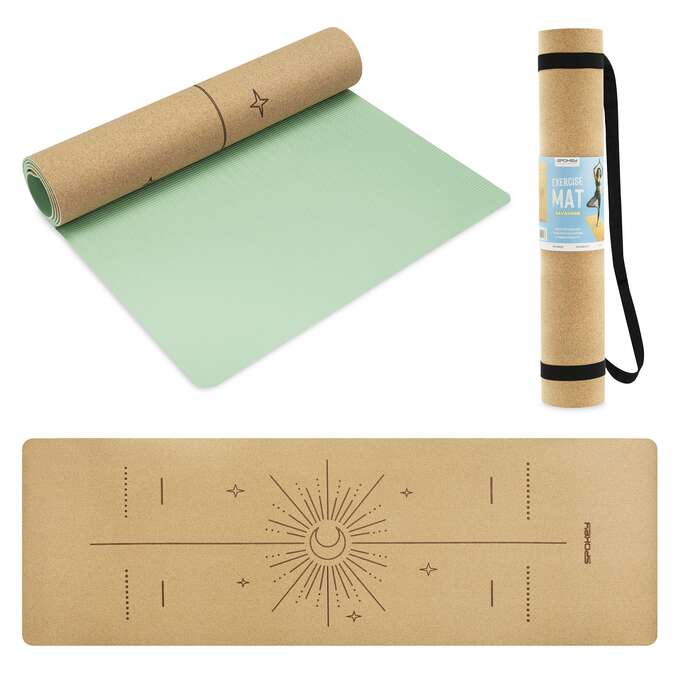 Antybakteryjna piankowo-korkowa mata do jogi i pilatesu - eko korek (cork yoga mat)