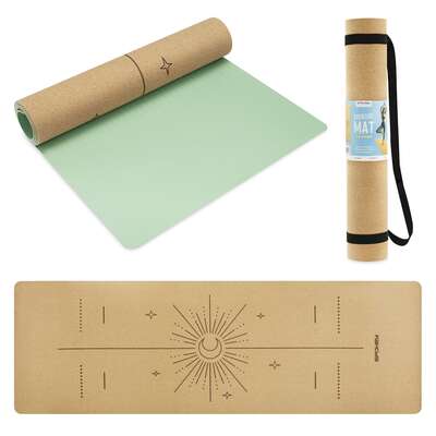 Antybakteryjna piankowo-korkowa mata do jogi i pilatesu - eko korek (cork yoga mat)