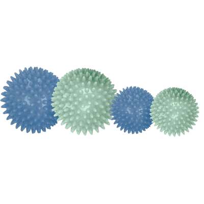 Zestaw piłeczek z kolcami do masażu, akupresury i rehabilitacji - piłeczki sensoryczne (Grespi Duo)