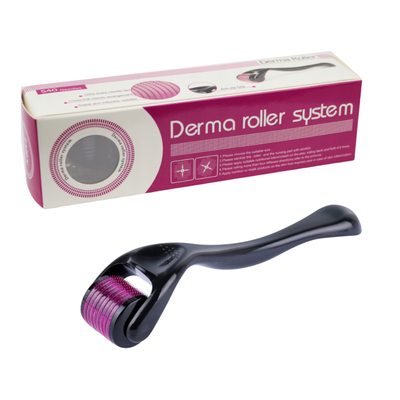 DermaRoller do twarzy - rolka do mezoterapii mikroigłowej 0,5 mm - efektywna kuracja antystarzeniowa, szybsza regeneracja skóry, redukcja blizn i przebarwień (Derma Roller System) 