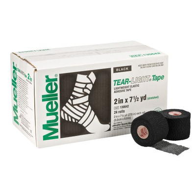 Lekki koban czarny - samoprzylepny - wytrzymały - Mueller Tear-Light Tape BLACK