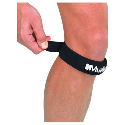 Opaska podrzepkowa na kolano skoczka Mueller - stabilizacja rzepki i odciążenie stawu rzepkowo-udowego (Jumper's Knee Strap)