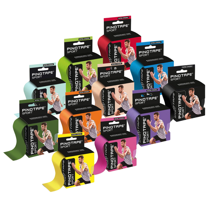 Kinesiology Tape o zwiększonej przyczepności - wodoodporna taśma do kinesiotapingu dla sportowców i osób aktywnych fizycznie (Pino Tape Sport)