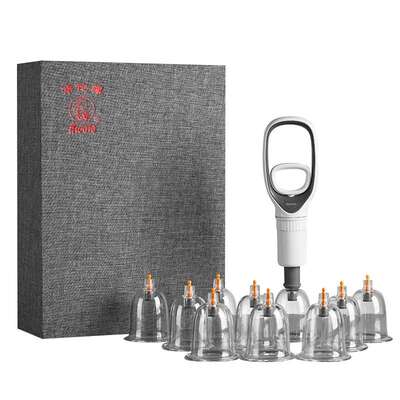 Profesjonalny zestaw baniek akrylowych z wygodną pompką - 12 baniek odpornych na stłuczenie + 6 nakładek magnetycznych + eleganckie etui  - Hwa to Deluxe (HA500Set)