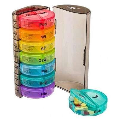 Organizer na leki na każdy dzień tygodnia - pojemnik na tabletki i kapsułki (27110)