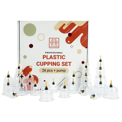 Profesjonalny zestaw baniek próżniowych z pompką - bezogniowe bańki o różnej średnicy - TCM GOODS (Professional Plastic Cupping Set)