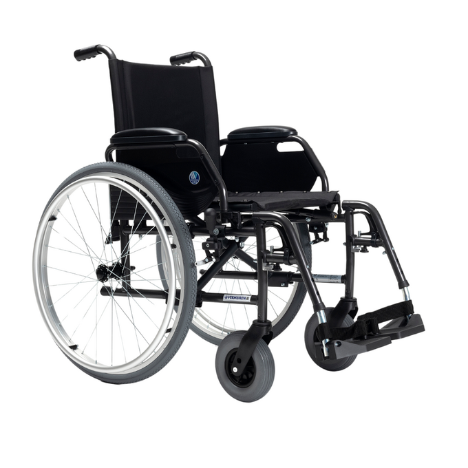 Wózek inwalidzki stalowy - ergonomiczne uchwyty do pchania