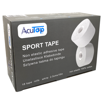 Zestaw taśm do tapingu sportowego - sztywne tapy 2,5 cm- mocny klej, duża przyczepność, wodoodporne właściwości (AcuTop Sport Tape 2,5 Set)