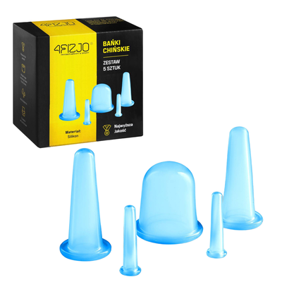 Zestaw silikonowych baniek do masażu twarzy i ciała – rozluźnienie mięśni, poprawa krążenia, działanie ujędrniające (4Fizjo Face+)