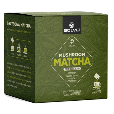  Mushroom Matcha - organiczna matcha z ekstraktem z miąższu orzecha kokosowego i owocników soplówki jeżowatej (Mushroom Matcha Elixir Blend)