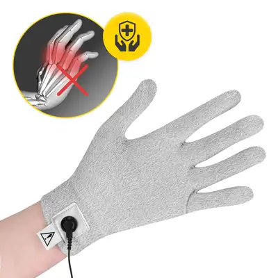 Rękawiczka przewodząca do elektrostymulacji dłoni - łagodzenie bólu, niwelowanie napięcia mięśni, poprawa krążenia krwi w kończynie górnej (4Fizjo Conductive Glove)