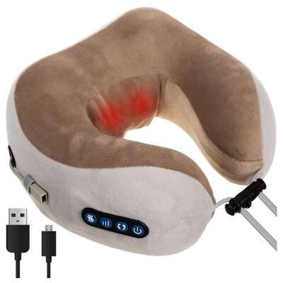 Masażer do szyi z funkcją podgrzewania - poduszka na kark z pianki z pamięcią kształtu z ruchomymi głowicami Soulima (19554)