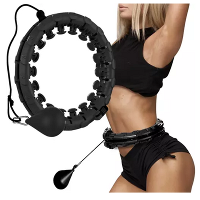 Hula Hop z masażerem + obciążnik - przyrząd do treningu mięśni brzucha, masażer wyszczuplający talię - możliwość regulacji obwodu (20698)