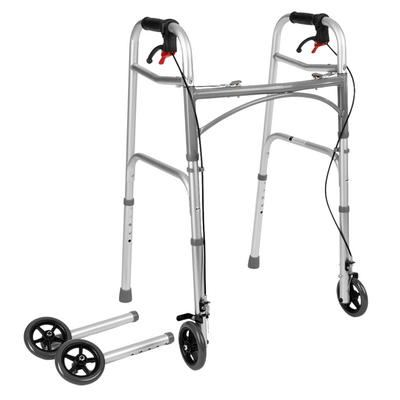 Balkonik czterokołowy z hamulcami - wzmocniona poprzecznie aluminiowa rama, regulacja wysokości, składana konstrukcja (JMC-C 3223)