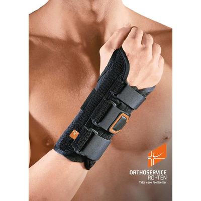 Orteza nadgarstka ze sztywną formowalną szyną - otwarta konstrukcja, wygodne zapięcie na klamry i paski Velcro® - Orthoservice (PolFIT 19)