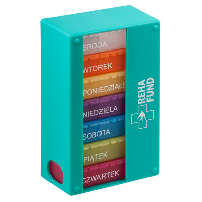 Kasetka tygodniowa na leki - 3 pory dnia - czternastokomorowy organizer na leki Reha Fund (RF-356)