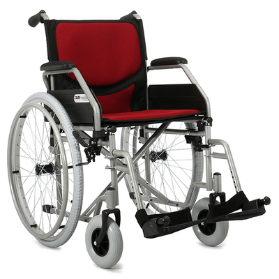 Nowoczesny wózek inwalidzki stalowy - składana konstrukcja, oddychająca tapicerka Mesh, podnóżki z regulacją wysokości - Elegant (AR-403)